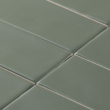Handmade 2x8 Olive Drab Green Matte Subway Tile