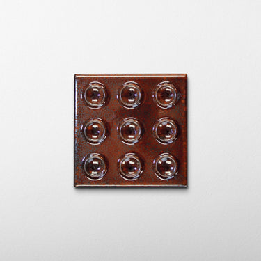 Ocropo 4x4 Circles Dark Ruby Ceramic Tile