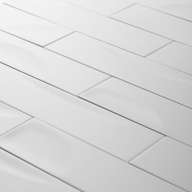 Fasi-Lunari 2.5X10 Concave Chalk White Ceramic Tile