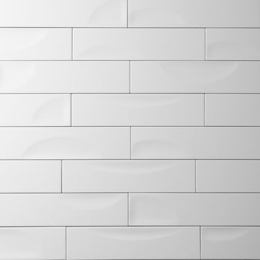 Fasi-Lunari 2.5X10 Concave Chalk White Ceramic Tile