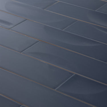Fasi-Lunari 2.5X10 Concave Midnight Blue Ceramic Tile