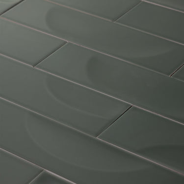 Fasi-Lunari 2.5X10 Concave Sage Green Ceramic Tile