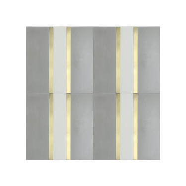 Linea® Grey Cement Tile with Brass Inlay