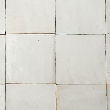 Handmade Moroccan Zellige 4x4 Pearl White Terracotta Tile