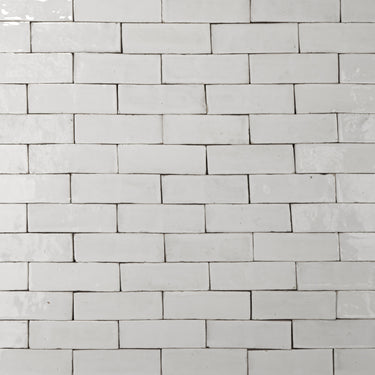 Handmade Moroccan Zellige 2x6 Pearl White Plinthe Terracotta Tile