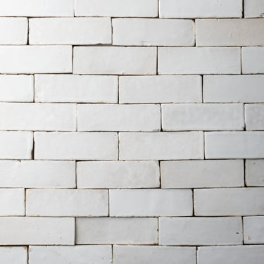 Handmade Moroccan Zellige 2x6 Pearl White Bejmat Terracotta Tile