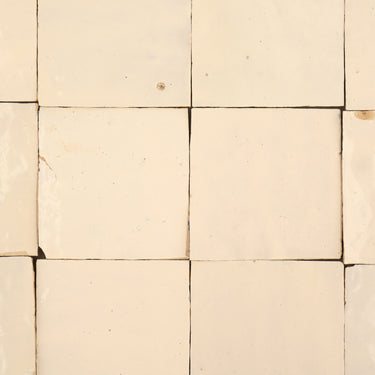 Handmade Moroccan Zellige 4x4 Blanched Almond Terracotta Tile