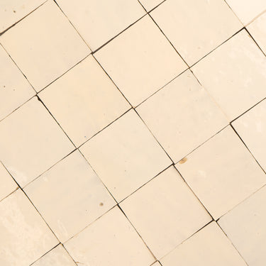 Handmade Moroccan Zellige 4x4 Blanched Almond Terracotta Tile