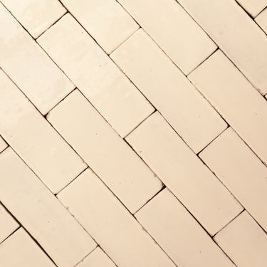 Handmade Moroccan Zellige 2x6 Blanched Almond Plinthe Terracotta Tile