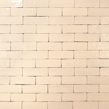 Handmade Moroccan Zellige 2x6 Blanched Almond Plinthe Terracotta Tile