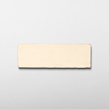 Handmade Moroccan Zellige 2x6 Blanched Almond Plinthe Terracotta Tile