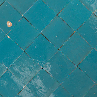 Handmade Moroccan Zellige 4x4 Somos Blue Terracotta Tile