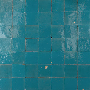 Handmade Moroccan Zellige 4x4 Somos Blue Terracotta Tile