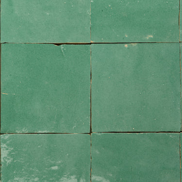 Handmade Moroccan Zellige 4x4 Tunisian Green Terracotta Tile