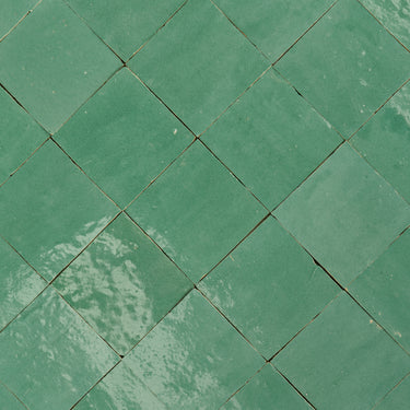 Handmade Moroccan Zellige 4x4 Tunisian Green Terracotta Tile