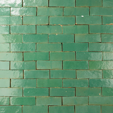 Handmade Moroccan Zellige 2x6 Tunisian Green Bejmat Terracotta Tile