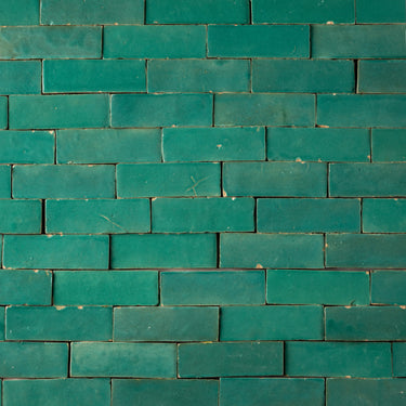 Handmade Moroccan Zellige 2x6 Tunisian Green Bejmat Terracotta Tile