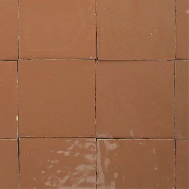 Handmade Moroccan Zellige 4x4 Baked Terracotta Tile