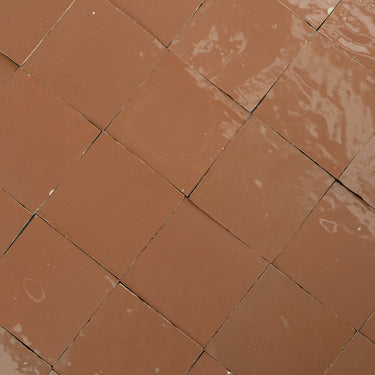 Handmade Moroccan Zellige 4x4 Baked Terracotta Tile