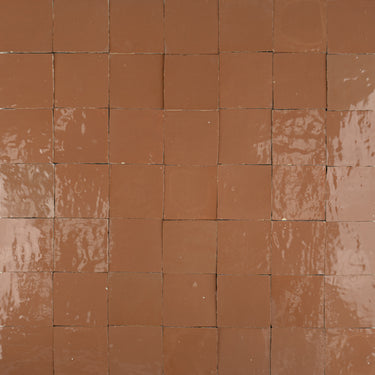 Handmade Moroccan Zellige 4x4 Baked Terracotta Tile
