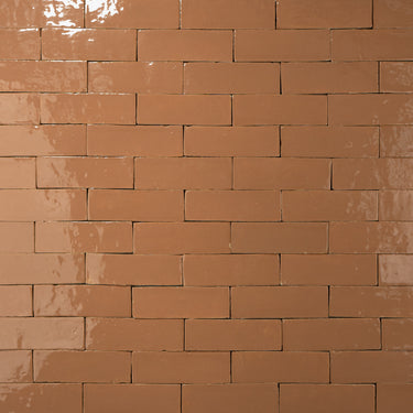 Handmade Moroccan Zellige 2x6 Baked Terracotta Plinthe Terracotta Tile