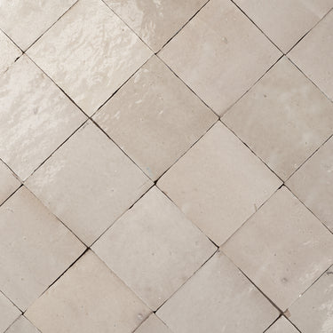 Handmade Moroccan Zellige 4x4 Cotton White Terracotta Tile