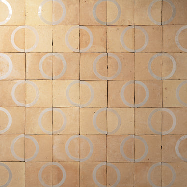 Baroque Bubbles 4x4 Cotton White Zellige Tile