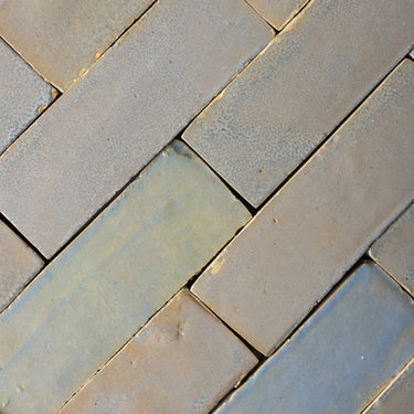 Handmade Moroccan Zellige 2x6 Rusted Grey Bejmat Terracotta Tile