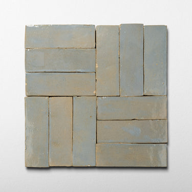 Handmade Moroccan Zellige 2x6 Rusted Grey Bejmat Terracotta Tile