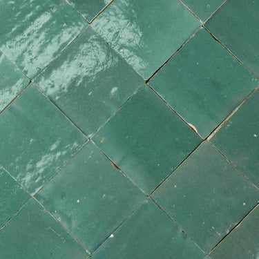 Handmade Moroccan Zellige 4x4 Mallorca Green Terracotta Tile