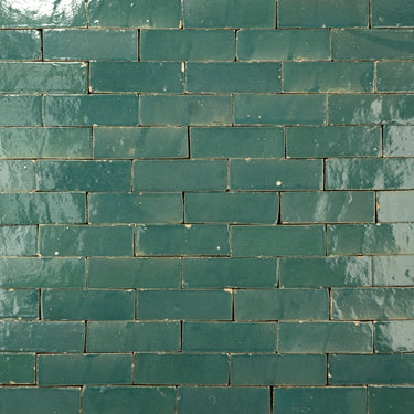 Handmade Moroccan Zellige 2x6 Mallorca Green Bejmat Terracotta Tile