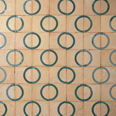 Baroque Bubbles 4x4 Mallorca Green Zellige Tile