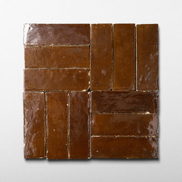 Handmade Moroccan Zellige 2x6 Bitter Bejmat Terracotta Tile