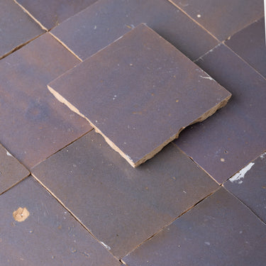 Handmade Moroccan Zellige 4x4 Rotten Plum Terracotta Tile