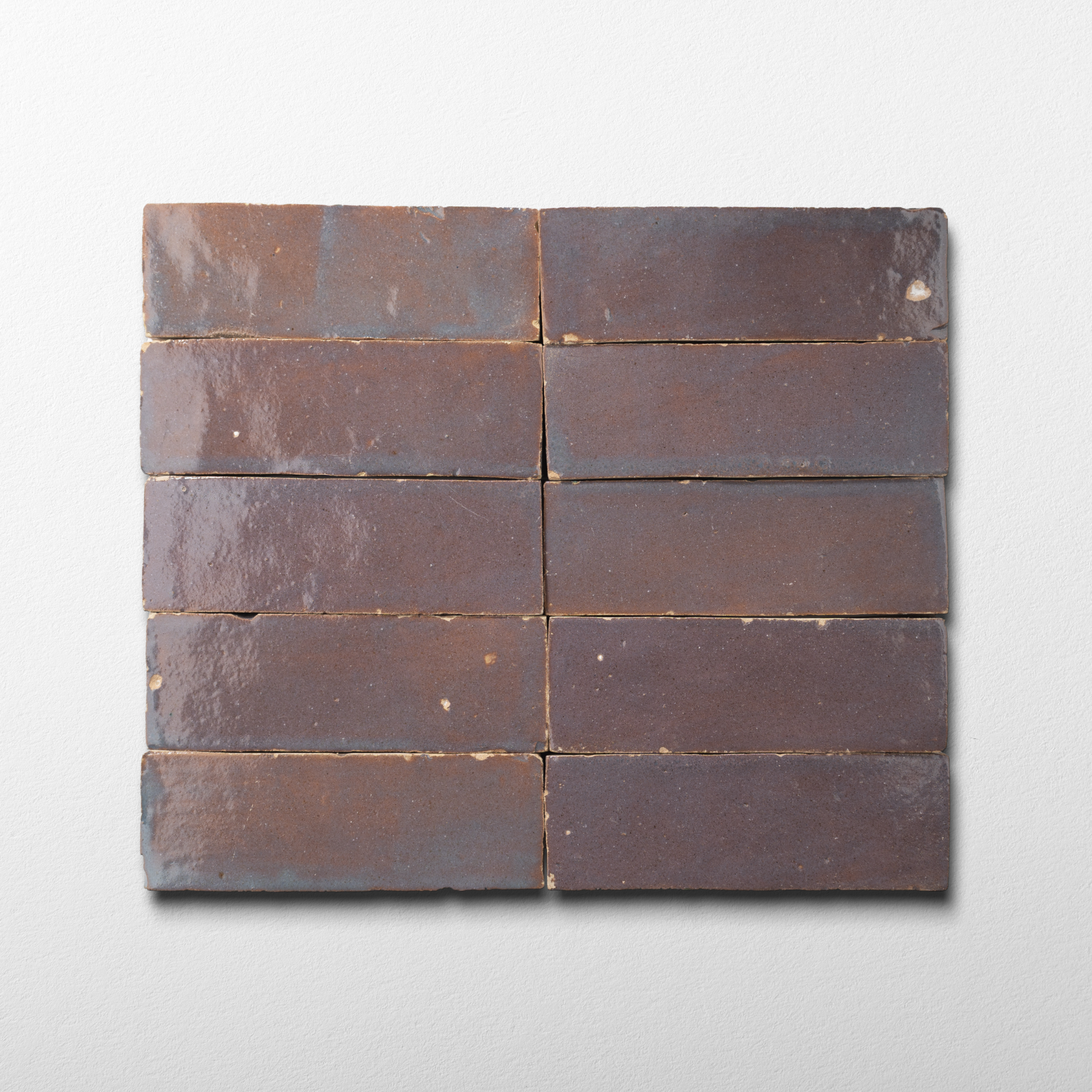 Handmade Moroccan Zellige 2x6 Rotten Plum Bejmat Terracotta Tile