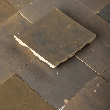 Handmade Moroccan Zellige 4x4 Shiitake Mushroom Terracotta Tile