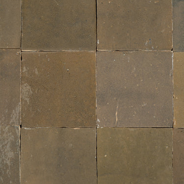 Handmade Moroccan Zellige 4x4 Shiitake Mushroom Terracotta Tile