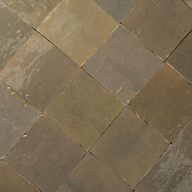 Handmade Moroccan Zellige 4x4 Shiitake Mushroom Terracotta Tile