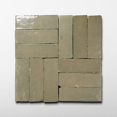 Handmade Moroccan Zellige 2x6 Pale Stone Bejmat Terracotta Tile
