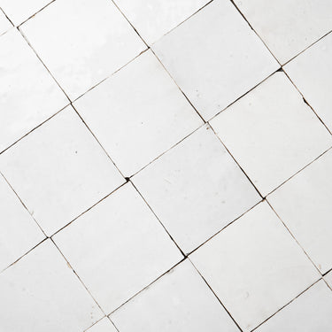 Handmade Moroccan Zellige 4x4 Himalayan Salt White Terracotta Tile
