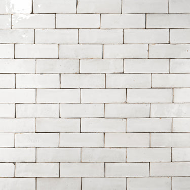 Handmade Moroccan Zellige 2x6 Himalayan Salt White Plinthe Terracotta Tile
