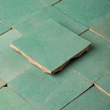 Handmade Moroccan Zellige 4x4 Artichoke Green Terracotta Tile