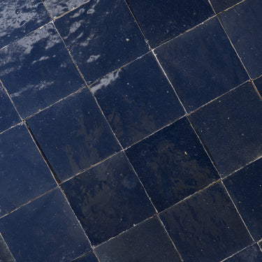 Handmade Moroccan Zellige 4x4 Deep Blue Terracotta Tile