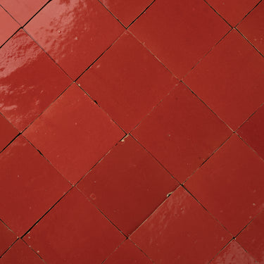 Handmade Moroccan Zellige 4x4 Carmine Red Terracotta Tile