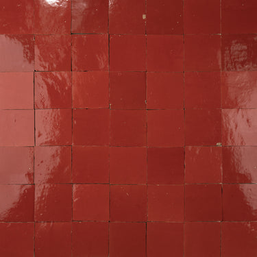 Handmade Moroccan Zellige 4x4 Carmine Red Terracotta Tile