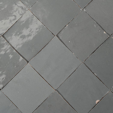Handmade Moroccan Zellige 4x4 Anchor Grey Terracotta Tile