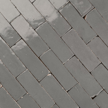 Handmade Moroccan Zellige 2x6 Anchor Grey Bejmat Terracotta Tile
