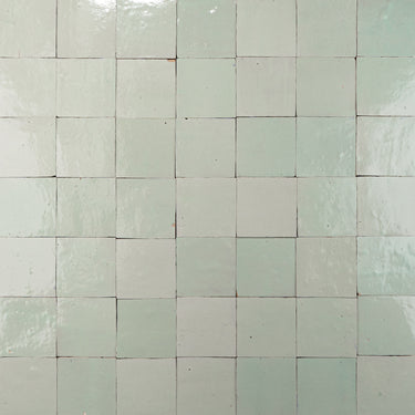 Handmade Moroccan Zellige 4x4 Celery Ice Green Terracotta Tile