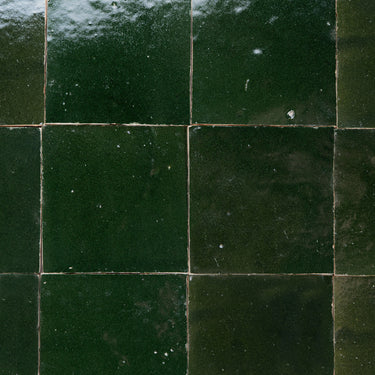 Handmade Moroccan Zellige 4x4 Kale Green Terracotta Tile