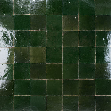Handmade Moroccan Zellige 4x4 Kale Green Terracotta Tile